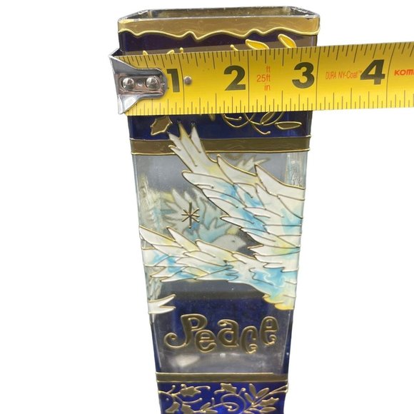 Joan Baker Designs Peace Dove Stained Glass Votive Candle Holder Tiffany 2003 - Picture 7 of 7